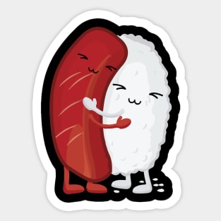 Sushi hug cute kawaii illustrative graphic Sticker